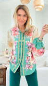 Floral Symphony Italian Button Top-110 Long Sleeve Tops-K2-Coastal Bloom Boutique, find the trendiest versions of the popular styles and looks Located in Indialantic, FL
