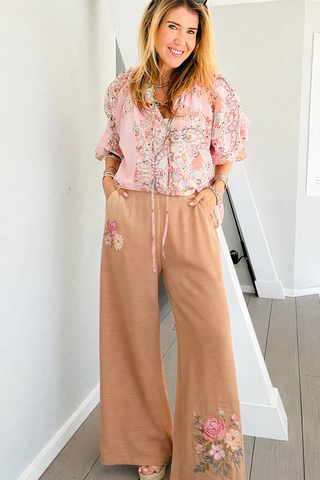Breezy Bloom Pants - Mocha