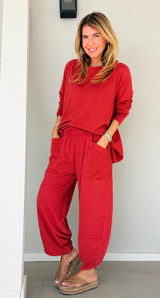 La Spezia Italian Barrel Cotton Set - Red
