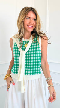 Sweet Check Knit Vest