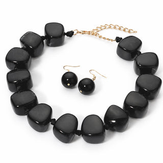 Marble Moments Necklace Set - Black