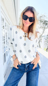 Shadow Dots Italian Milano Sweater-140 Sweaters-SORPRESA-Coastal Bloom Boutique, find the trendiest versions of the popular styles and looks Located in Indialantic, FL