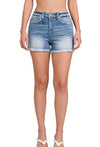 Raw Frayed Hem Denim Shorts-170 Bottoms-Zenana-Coastal Bloom Boutique, find the trendiest versions of the popular styles and looks Located in Indialantic, FL