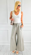 Relaxed Flare-Leg Italian Pant- Taupe-100 Pants-AZUL MONACO-Coastal Bloom Boutique, find the trendiest versions of the popular styles and looks Located in Indialantic, FL