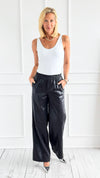 High-Waisted Vegan Leather Wide-Leg Pants-100 Pants-Mono B-Coastal Bloom Boutique, find the trendiest versions of the popular styles and looks Located in Indialantic, FL
