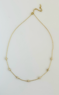 CZ Fleur Station Necklace-230 Jewelry-Darling-Coastal Bloom Boutique, find the trendiest versions of the popular styles and looks Located in Indialantic, FL