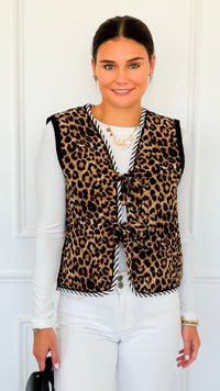 Wild Harmony Tie Front Vest-150 Cardigans/Layers-Umgee-Coastal Bloom Boutique, find the trendiest versions of the popular styles and looks Located in Indialantic, FL