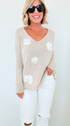 Seashore Shell Knit Sweater-140 Sweaters-Miracle-Coastal Bloom Boutique, find the trendiest versions of the popular styles and looks Located in Indialantic, FL