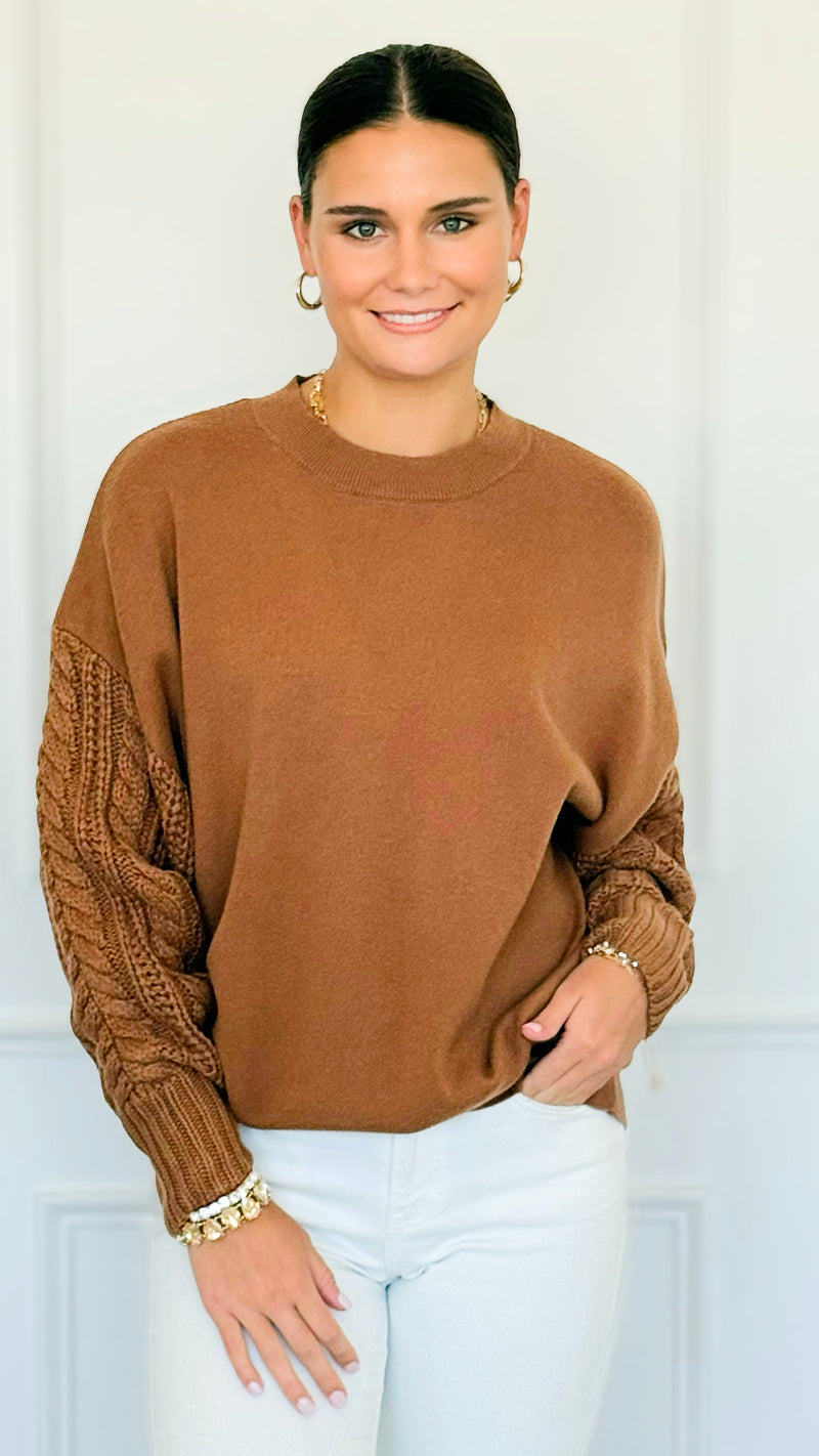 Fireside Sonata Sweater - Deep Camel-140 Sweaters-Zenana-Coastal Bloom Boutique, find the trendiest versions of the popular styles and looks Located in Indialantic, FL