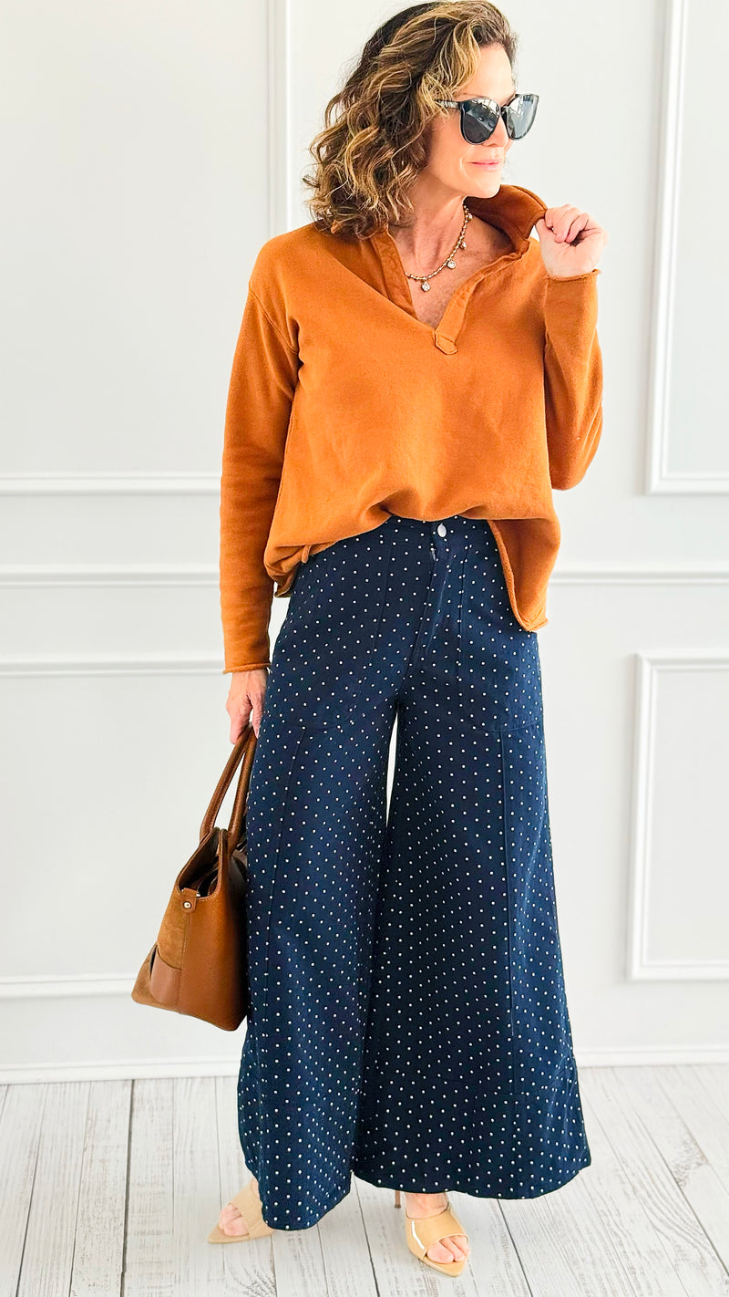 Dotted Debut Pant-170 Bottoms-DAVI & DANI-Coastal Bloom Boutique, find the trendiest versions of the popular styles and looks Located in Indialantic, FL
