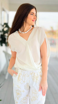 Graceful Drape Wrap Top