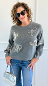 Take A Bow Sweater-140 Sweaters-Dreamers-Coastal Bloom Boutique, find the trendiest versions of the popular styles and looks Located in Indialantic, FL