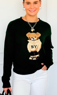 City Explorer Bear Sweater - Green-140 Sweaters-Gilli-Coastal Bloom Boutique, find the trendiest versions of the popular styles and looks Located in Indialantic, FL