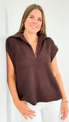 City Escape Zip Vest - Brown-150 Cardigans/Layers-mystree-Coastal Bloom Boutique, find the trendiest versions of the popular styles and looks Located in Indialantic, FL