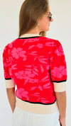 Floral Printed Knit Top-110 Short Sleeve Tops-THML-Coastal Bloom Boutique, find the trendiest versions of the popular styles and looks Located in Indialantic, FL