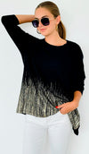 Midpoint Long sleeve Italian Pullover - Black-130 Long Sleeve Tops-Italianissimo-Coastal Bloom Boutique, find the trendiest versions of the popular styles and looks Located in Indialantic, FL