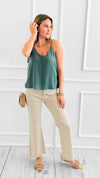 Effortless V-Neck Top - Ash Jade-100 Sleeveless Tops-Zenana-Coastal Bloom Boutique, find the trendiest versions of the popular styles and looks Located in Indialantic, FL