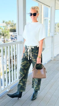 Playful Dot Explorer Wide Leg Pants - Camo