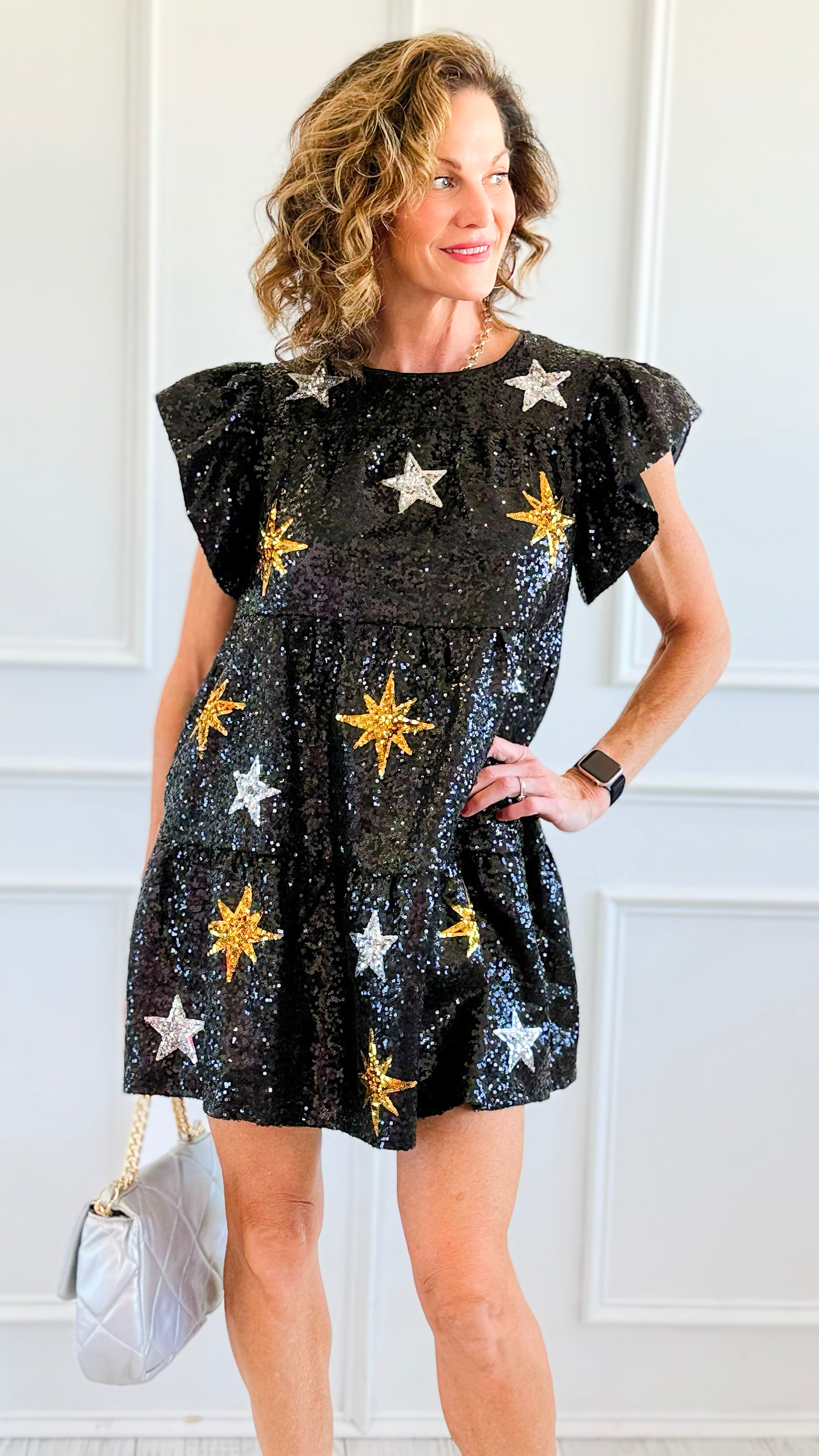 Celestial Luxe Sequin Mini Dress-200 Dresses/Jumpsuits/Rompers-Rousseau-Coastal Bloom Boutique, find the trendiest versions of the popular styles and looks Located in Indialantic, FL