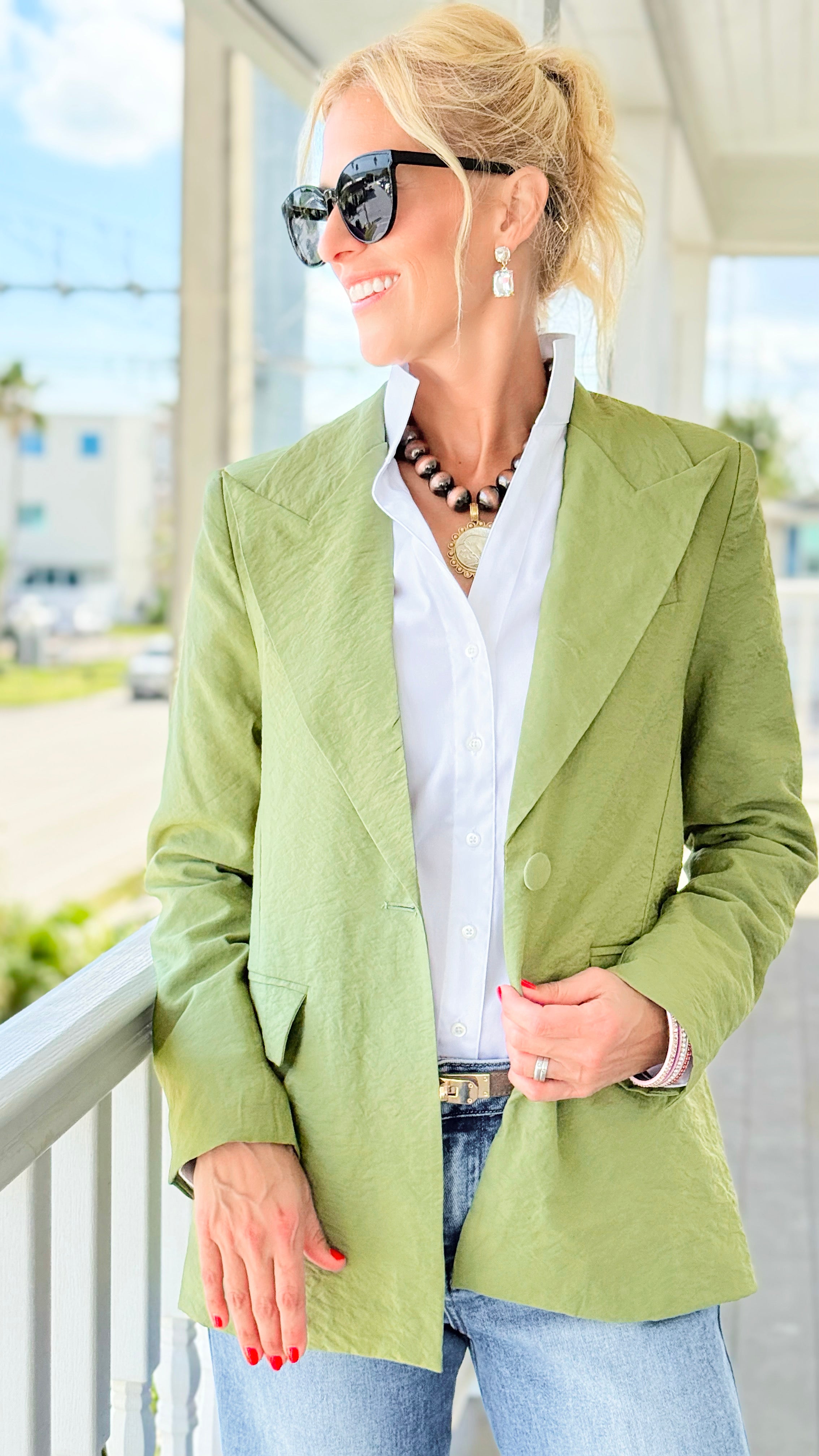 Tailored Ease Blazer - Green