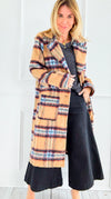 Heritage Check Long Coat-160 Jackets-mystree-Coastal Bloom Boutique, find the trendiest versions of the popular styles and looks Located in Indialantic, FL
