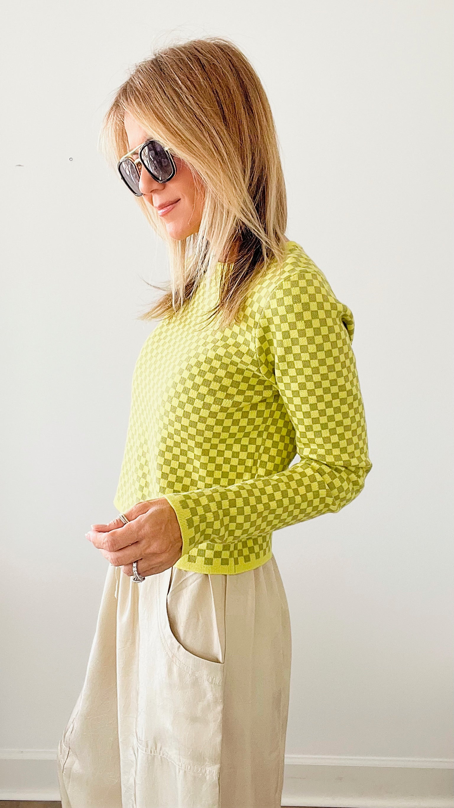 In My Zone Checkered Top-130 Long Sleeve Tops-HYFVE-Coastal Bloom Boutique, find the trendiest versions of the popular styles and looks Located in Indialantic, FL