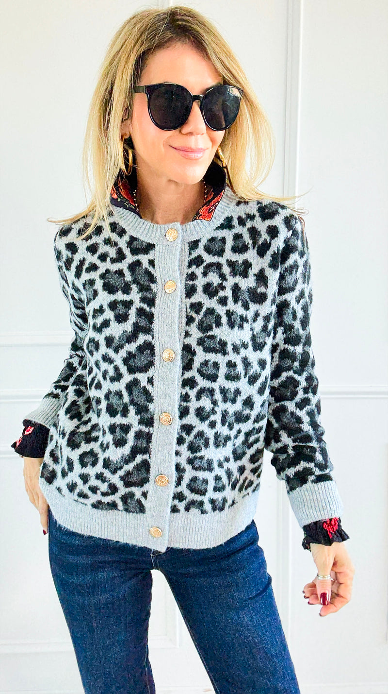 Leopard Luxe Knit Cardigan-150 Cardigans/Layers-Staccato-Coastal Bloom Boutique, find the trendiest versions of the popular styles and looks Located in Indialantic, FL