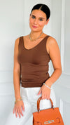 Seamless Everyday Tank Top - Coffee-100 Sleeveless Tops-YELETE-Coastal Bloom Boutique, find the trendiest versions of the popular styles and looks Located in Indialantic, FL