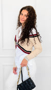Varsity Remix Cable Knit Top-130 Long Sleeve Tops-LA' ROS-Coastal Bloom Boutique, find the trendiest versions of the popular styles and looks Located in Indialantic, FL