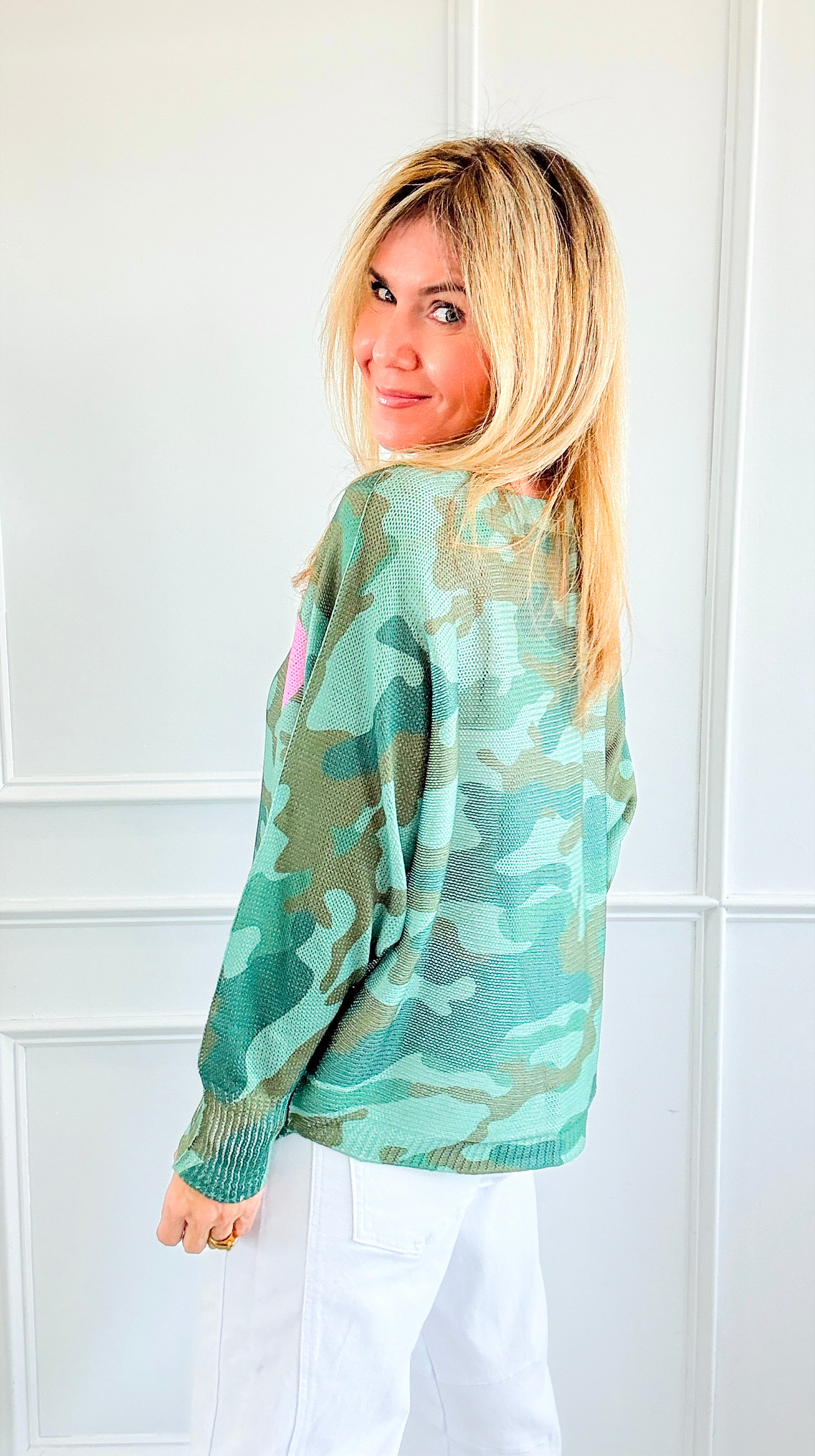 Heart Camo Italian St Tropez Knit