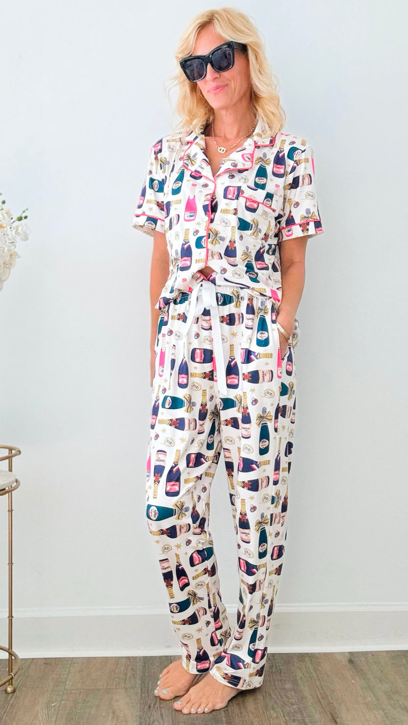 Bottle Of Bliss Pajama Set-Shirley&Stone-Coastal Bloom Boutique, find the trendiest versions of the popular styles and looks Located in Indialantic, FL