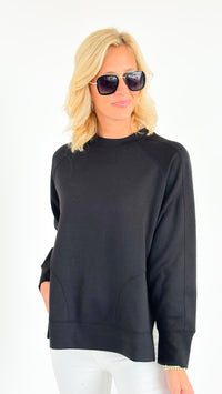 City Vibes Oversized Sweatshirt - Black-130 Long Sleeve Tops-Zenana-Coastal Bloom Boutique, find the trendiest versions of the popular styles and looks Located in Indialantic, FL