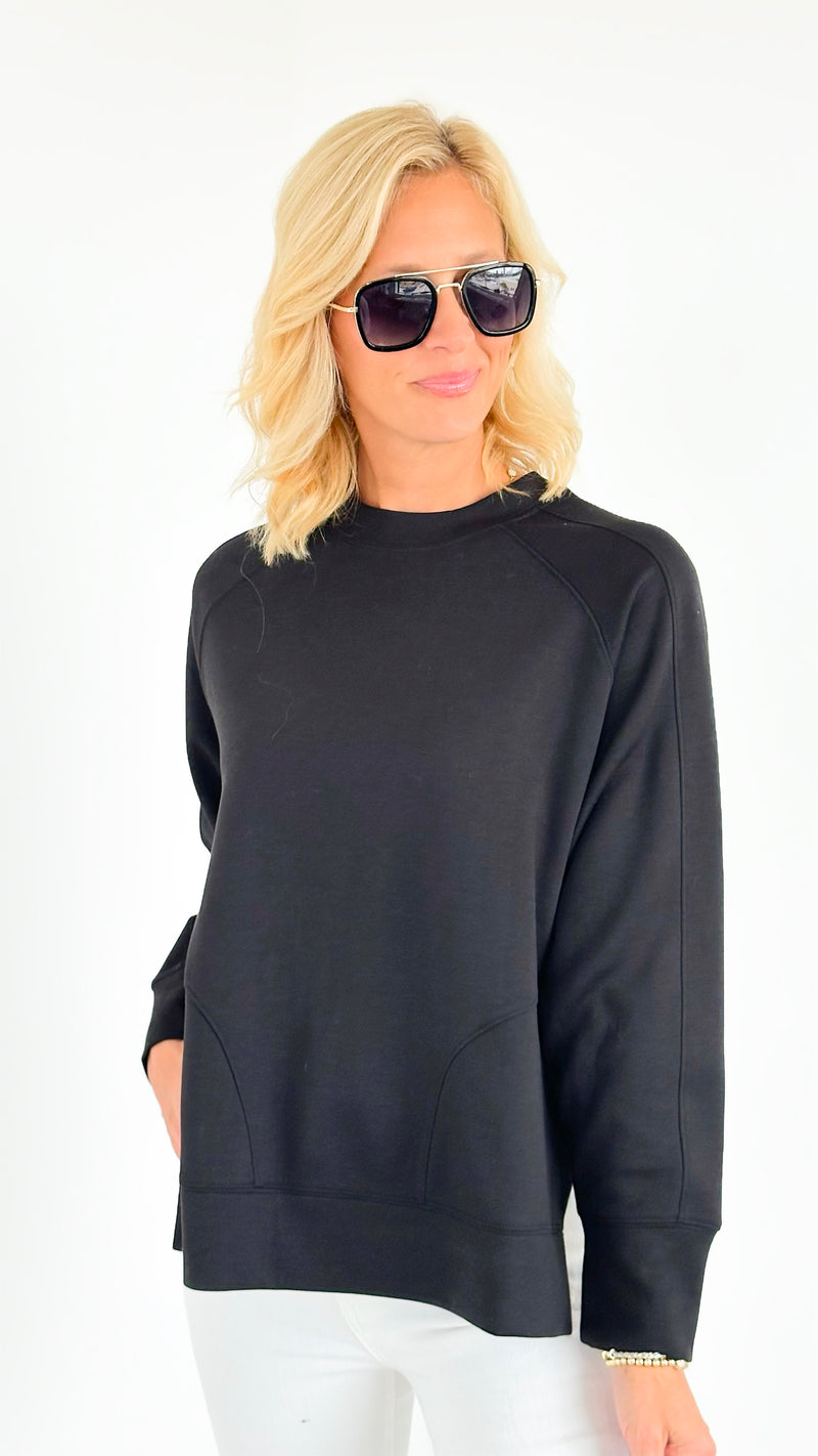 City Vibes Oversized Sweatshirt - Black-130 Long Sleeve Tops-Zenana-Coastal Bloom Boutique, find the trendiest versions of the popular styles and looks Located in Indialantic, FL