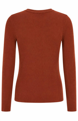 Fitted Crew Neck Pullover - Rust