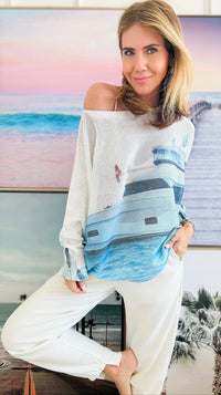 Spencer By The Sea Italian St Tropez Sweater-140 Sweaters-Italianissimo-Coastal Bloom Boutique, find the trendiest versions of the popular styles and looks Located in Indialantic, FL