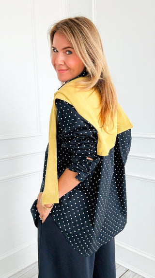 Polka Dot Button-Up Top