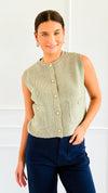 Shielded Charm Sweater Vest- Fern-140 Sweaters-Be Cool-Coastal Bloom Boutique, find the trendiest versions of the popular styles and looks Located in Indialantic, FL