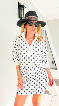 Whimsical Polka Whisper Two-Piece Set - Ivory