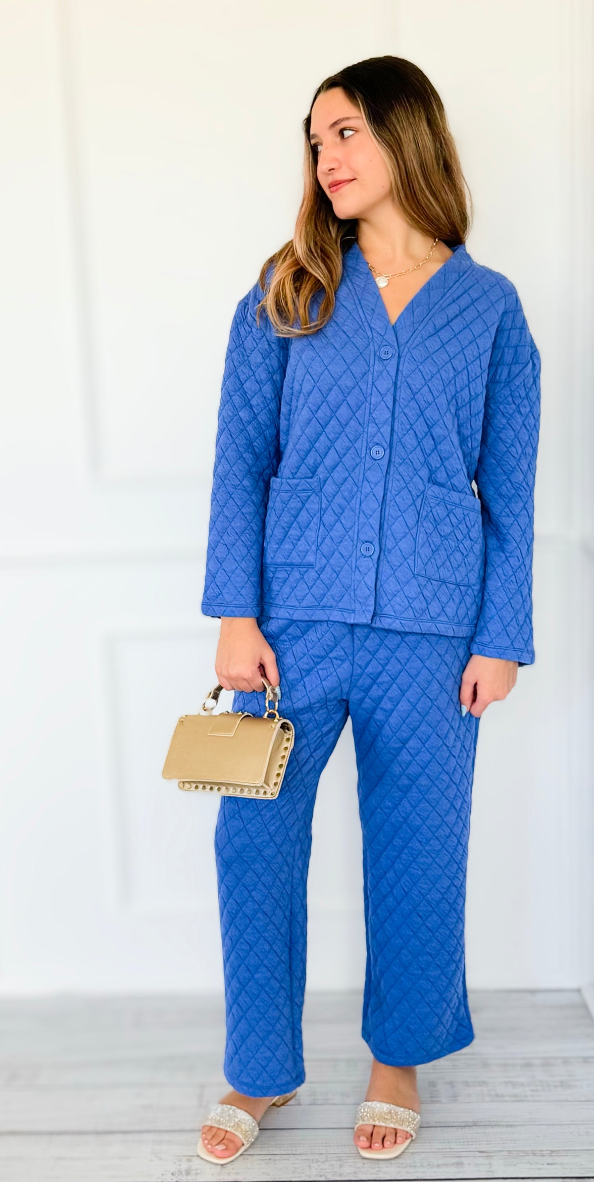 Quilted Jacket and Pants Set - Marlin-210 Loungewear/Sets-Zenana-Coastal Bloom Boutique, find the trendiest versions of the popular styles and looks Located in Indialantic, FL
