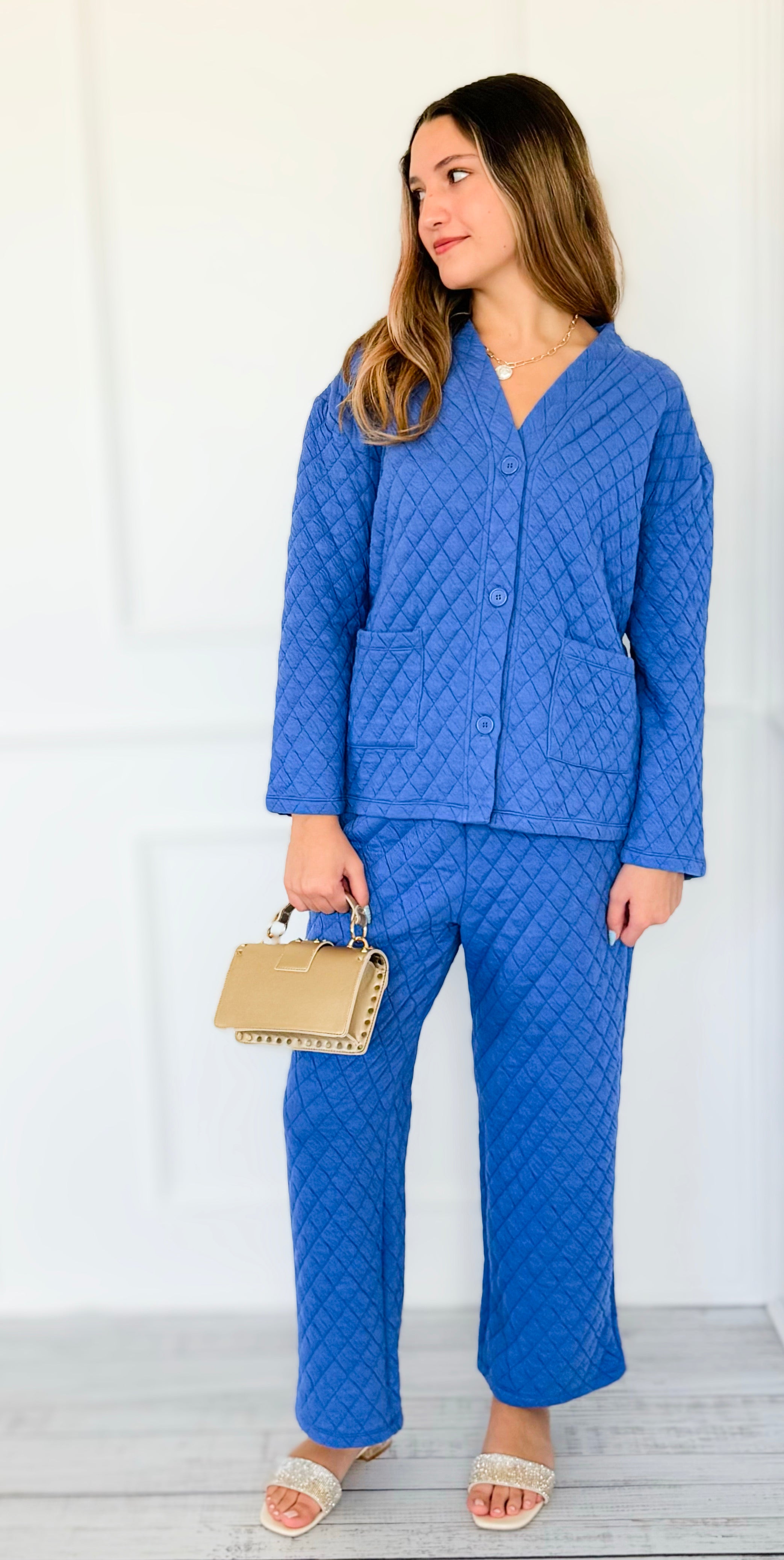 Quilted Jacket and Pants Set - Marlin-210 Loungewear/Sets-Zenana-Coastal Bloom Boutique, find the trendiest versions of the popular styles and looks Located in Indialantic, FL