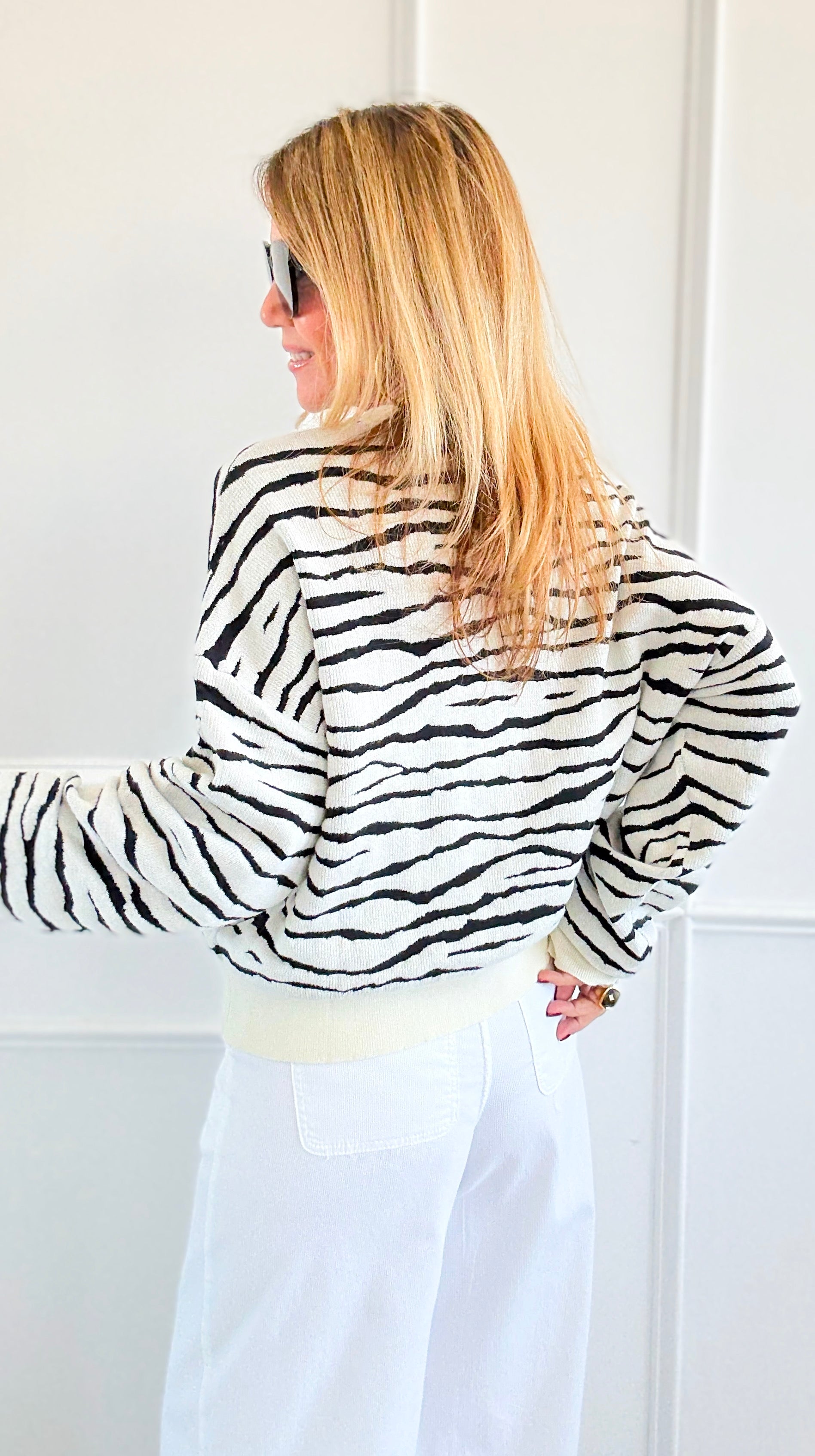 Ciao Stripes Textured Sweater-140 Sweaters-V SKY-Coastal Bloom Boutique, find the trendiest versions of the popular styles and looks Located in Indialantic, FL
