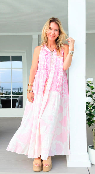 Island Air Italian Dress- Pink