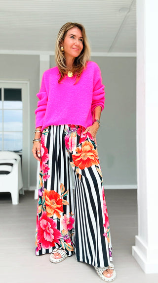 Midnight Bouquet Riviera Italian Pants