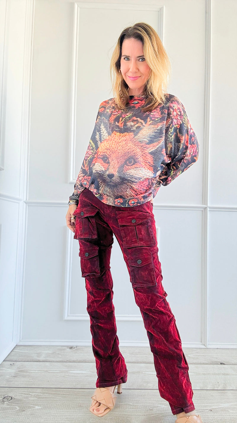 Inferno Cargo Pants-170 Bottoms-SMOKE RISE RED-Coastal Bloom Boutique, find the trendiest versions of the popular styles and looks Located in Indialantic, FL