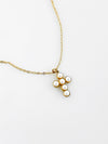 Candace Gold Pearl Cross Necklace-230 Jewelry-NASH GREY-Coastal Bloom Boutique, find the trendiest versions of the popular styles and looks Located in Indialantic, FL