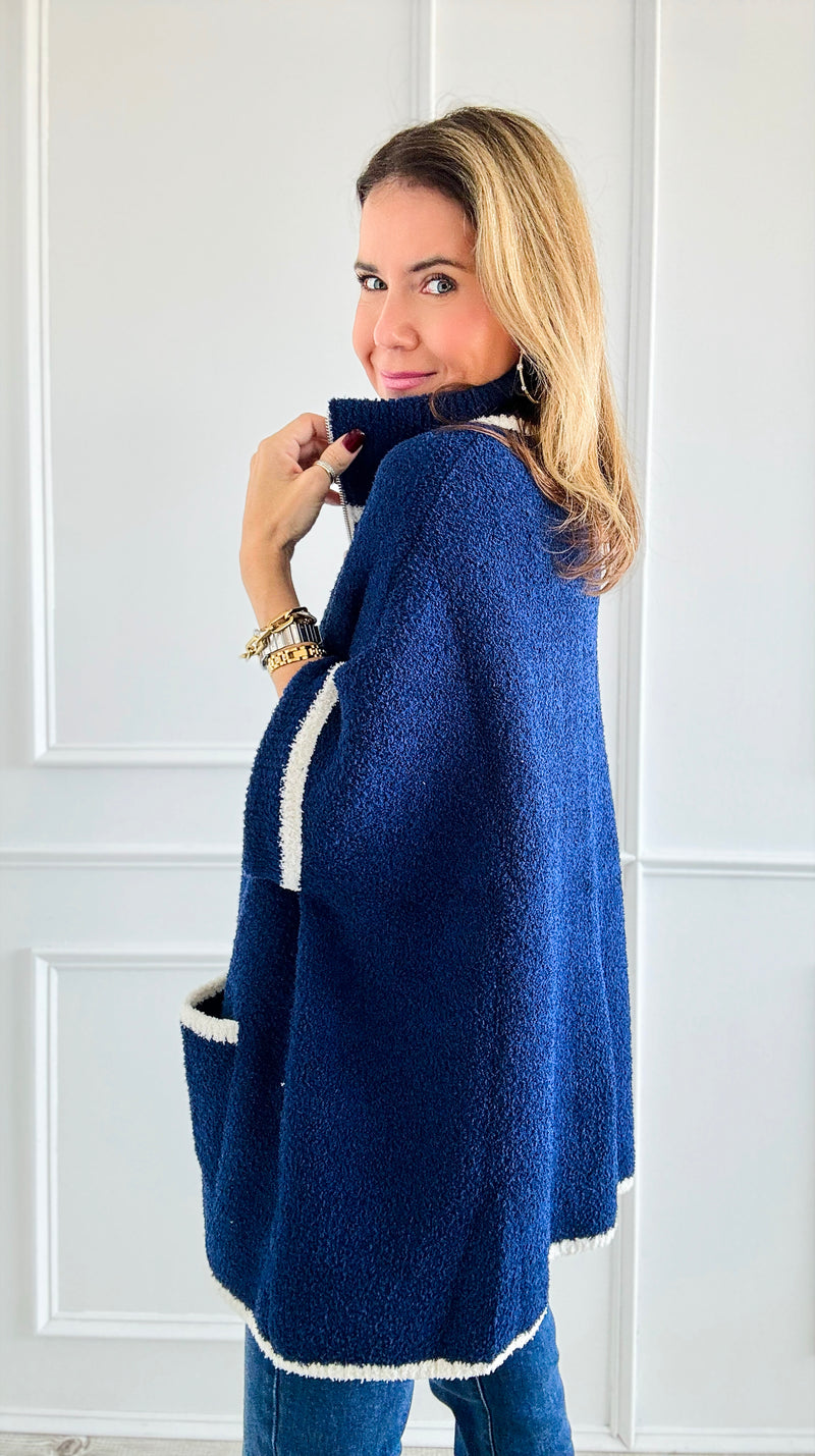 Cloud Comfort Cardigan - Navy-160 Jackets-NYW-Coastal Bloom Boutique, find the trendiest versions of the popular styles and looks Located in Indialantic, FL