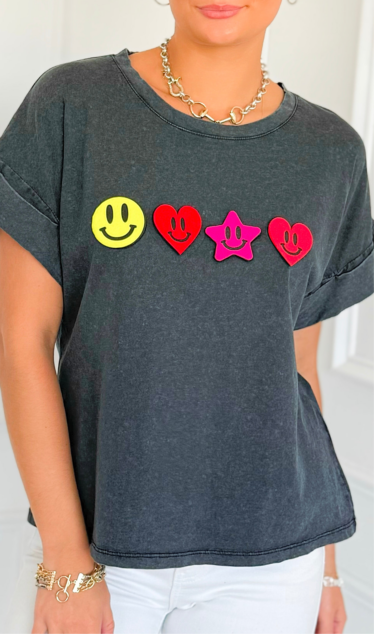 Color Me Cheerful Italian Graphic Tee-110 Short Sleeve Tops-FIRSTAGE-Coastal Bloom Boutique, find the trendiest versions of the popular styles and looks Located in Indialantic, FL