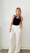 Boyfriend's Pinstripe Trousers-170 Bottoms-MISS LOVE-Coastal Bloom Boutique, find the trendiest versions of the popular styles and looks Located in Indialantic, FL