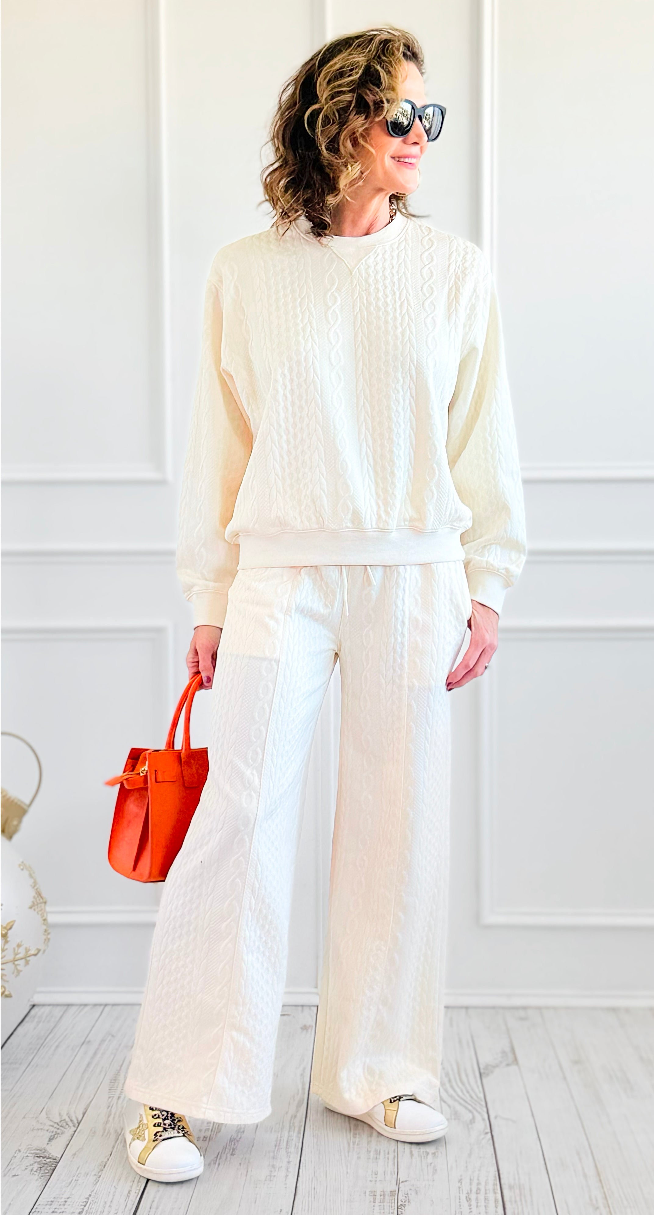 Snowbound Dreams Cable Knit Set-210 Loungewear/Sets-Umgee-Coastal Bloom Boutique, find the trendiest versions of the popular styles and looks Located in Indialantic, FL