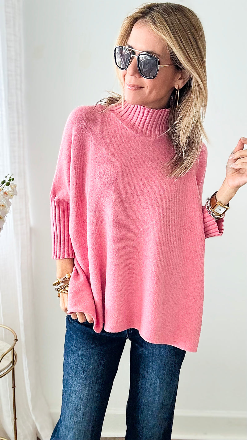 Break Free Relaxed Italian Sweater - Rose Pink-140 Sweaters-Germany-Coastal Bloom Boutique, find the trendiest versions of the popular styles and looks Located in Indialantic, FL